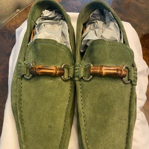 Men’s Gucci Green Suede Drivers
